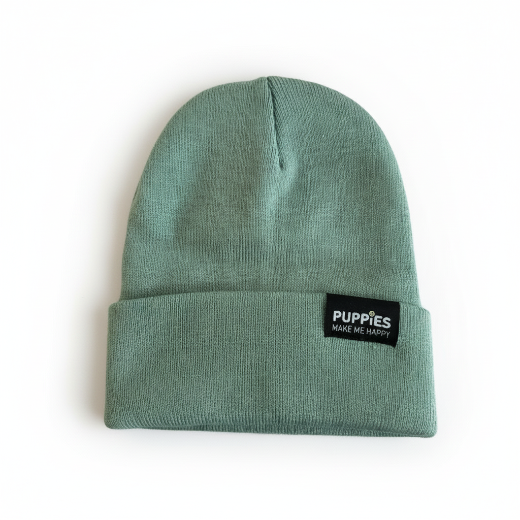 Hipster Logo Beanie Reversible Fold-Over Cuff | Soft Knit Cap Best Gift for Dog Lovers