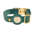 Load image into Gallery viewer, Stylish Leather AirTag Dog Collar - Turquoise - Davie
