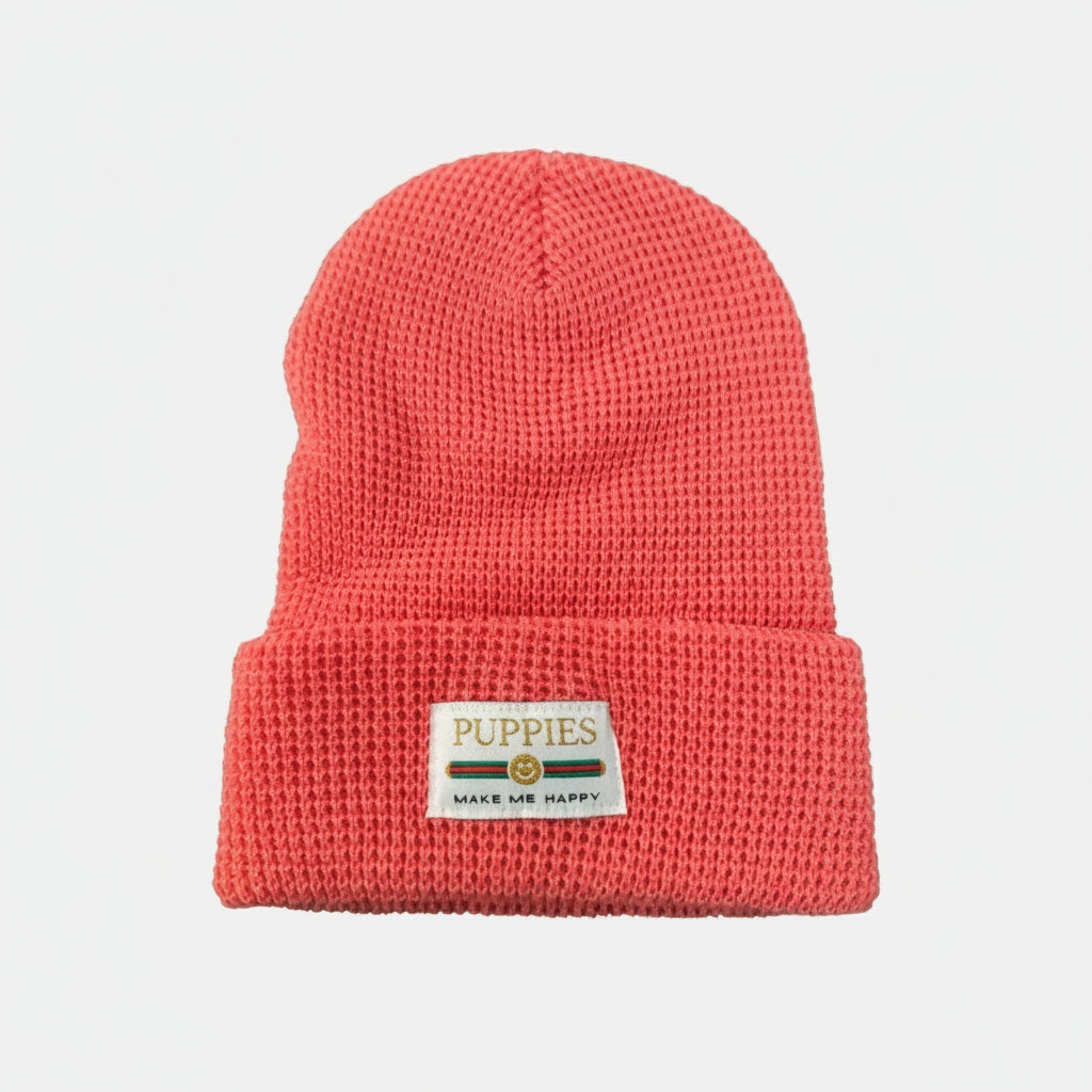 Pup Lux Gold Label Waffle Beanie | Knit Cap Best Gift for Dog Lovers | 10 Colors