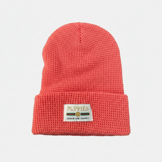 Pup Lux Gold Label Waffle Beanie | Knit Cap Best Gift for Dog Lovers | 10 Colors