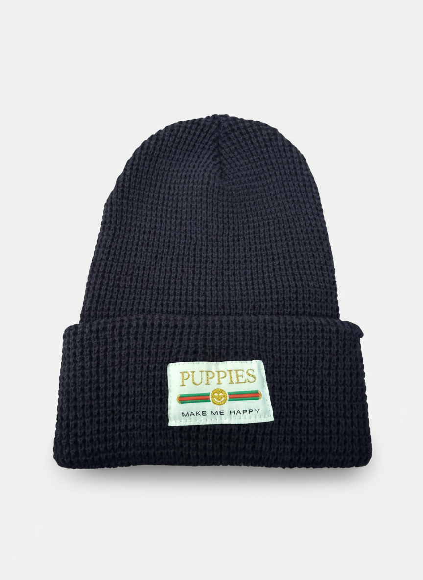 Pup Lux Gold Label Waffle Beanie | Knit Cap Best Gift for Dog Lovers | 10 Colors