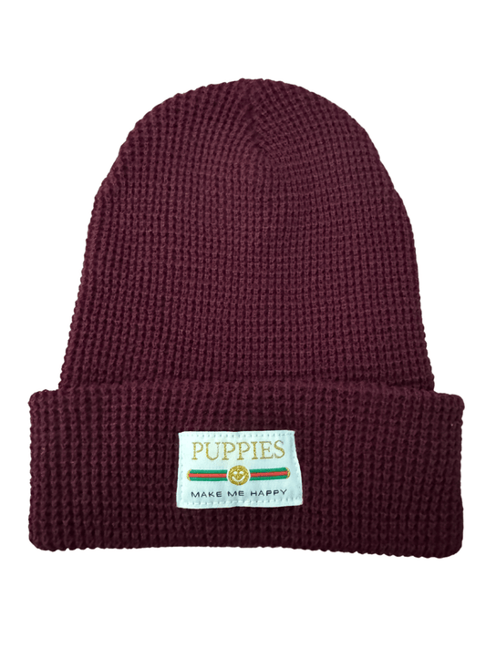 Pup Lux Gold Label Waffle Beanie | Knit Cap Best Gift for Dog Lovers | 10 Colors
