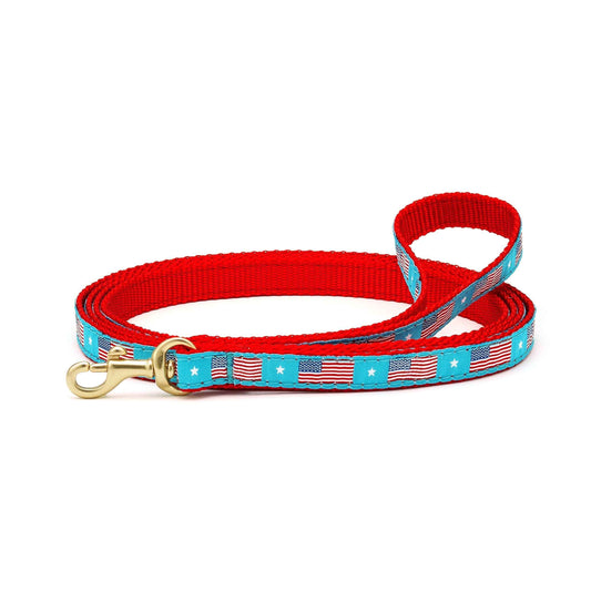 Up Country Flag Day Small Breed Dog Leash Made in USA