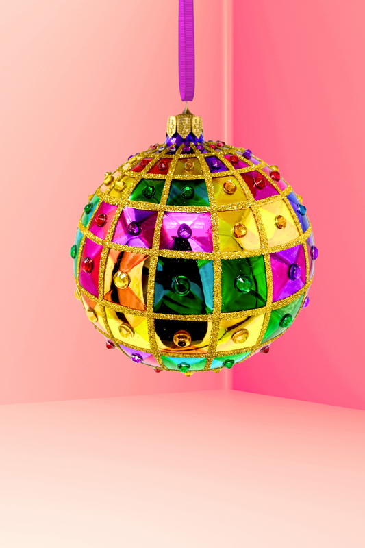 Vegas Nights Rhinestone Glass Bauble - Southlake Paws