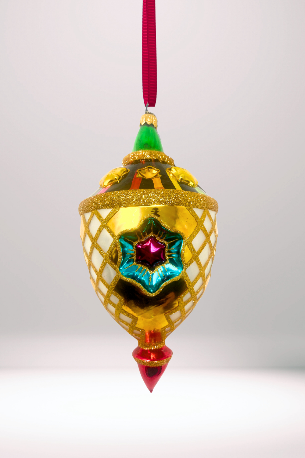 Venetian Harlequin Glass Christmas Ornament - Southlake Paws
