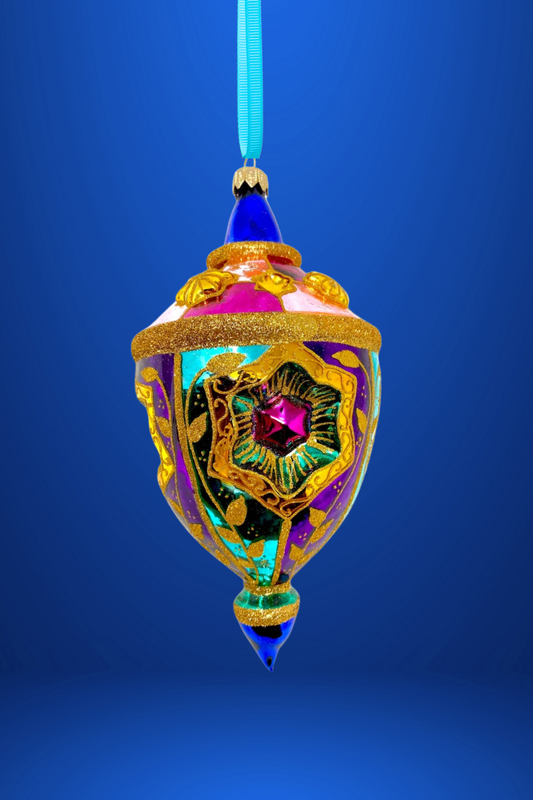 Venetian Lights Glass Christmas Ornament - Southlake Paws