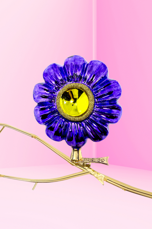 Violet Boho Charm Clip-On Polish Glass Ornament - Southlake Paws