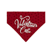 Valentines Day Red Flocked Hearts Dog Bandana
