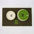 Load image into Gallery viewer, Personalized Faux Leather Dog Placemat Grey/Green
