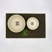 Personalized Faux Leather Dog Placemat Grey/Green