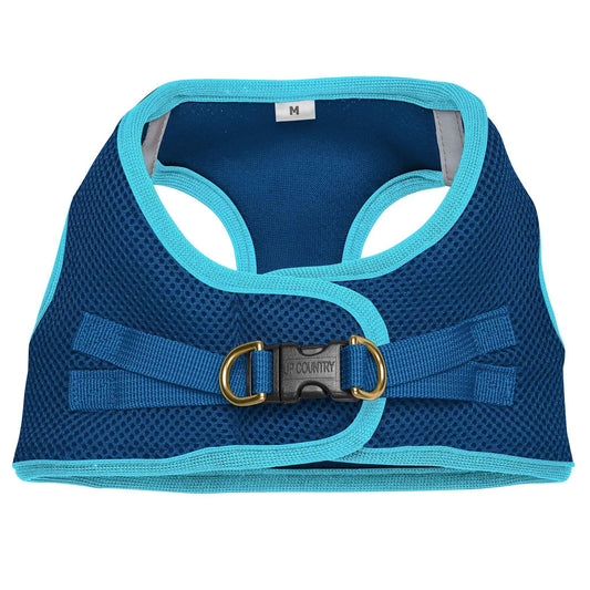 Up Country Navy and Aqua Small Dog Vest Dog Harness