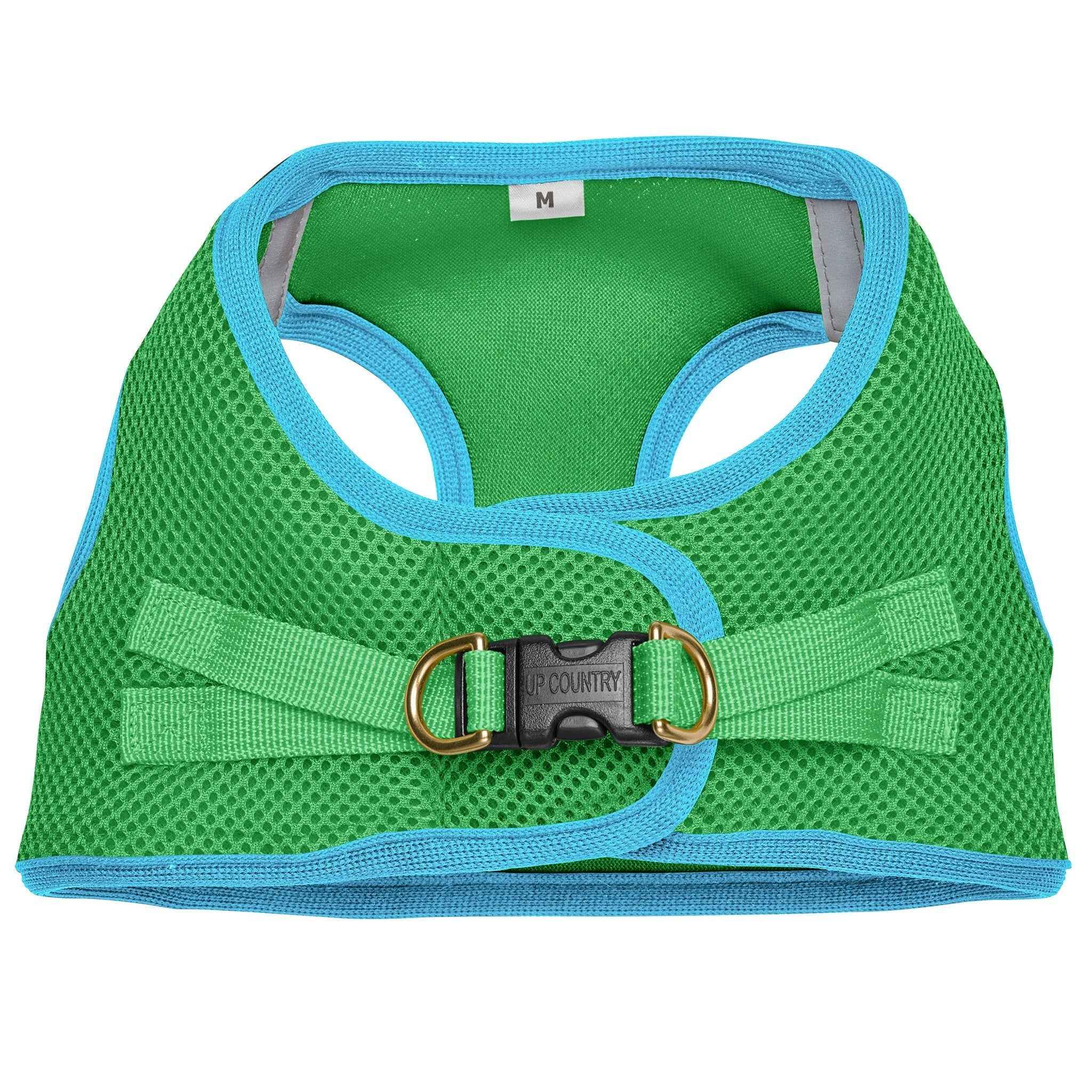 Up Country Lime and Aqua Small Dog Vest Dog Harness