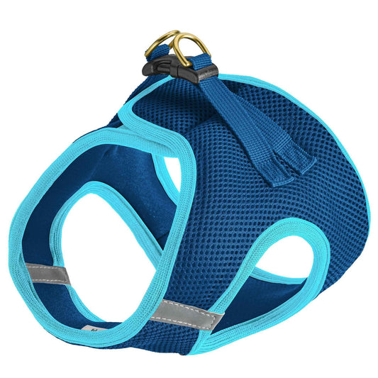 Up Country Navy and Aqua Small Dog Vest Dog Harness