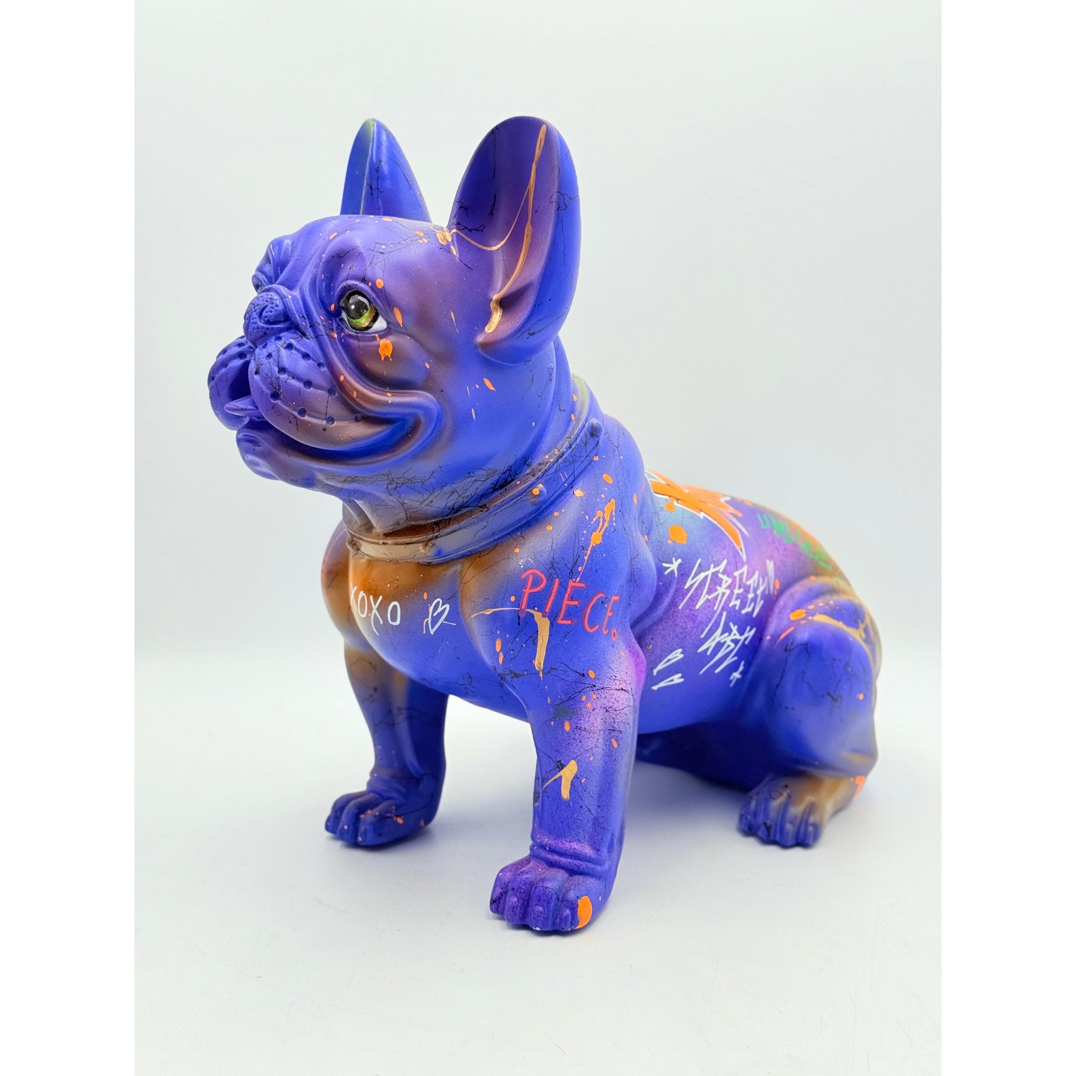 French Bulldog Sculpture KING Graffiti Edition - graffiti king french bulldog sculpture, luxury sculpture, product image 3