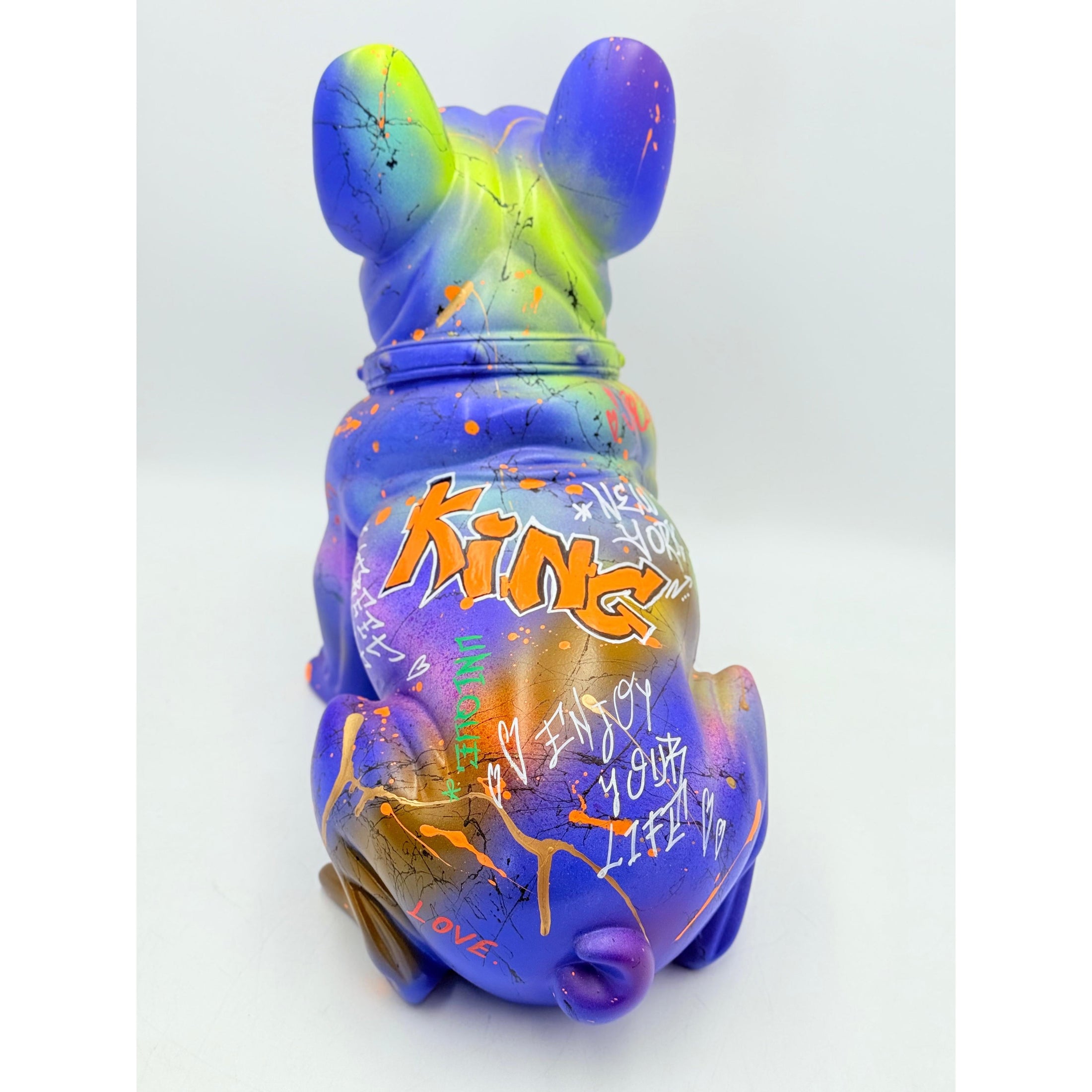 French Bulldog Sculpture KING Graffiti Edition - graffiti king french bulldog sculpture, luxury sculpture, product image 5