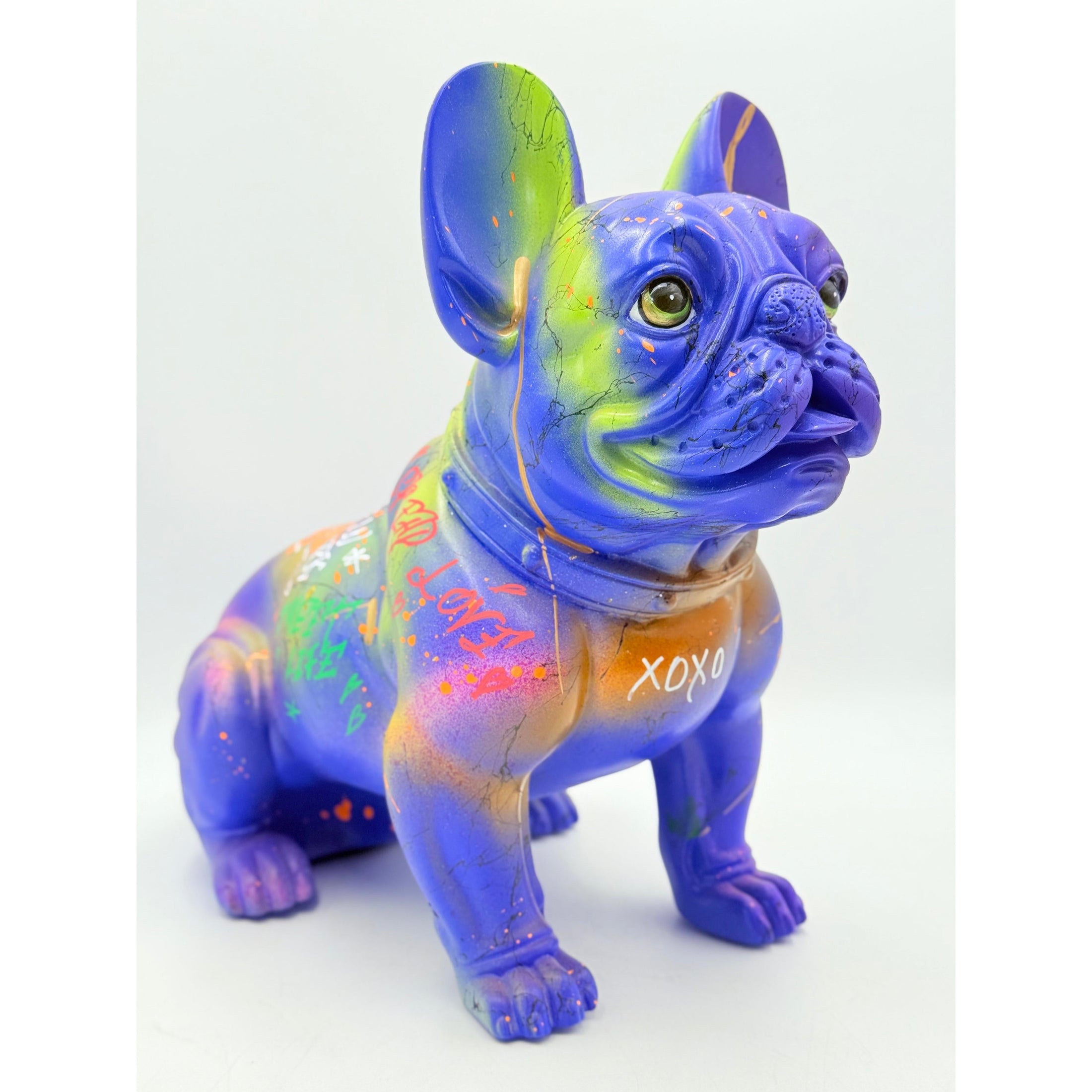 French Bulldog Sculpture KING Graffiti Edition - graffiti king french bulldog sculpture, luxury sculpture, product image 2