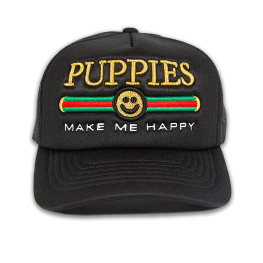 Pup Lux Metallic Gold Puff Embroidery | Trucker Cap | Dog Lover Gift