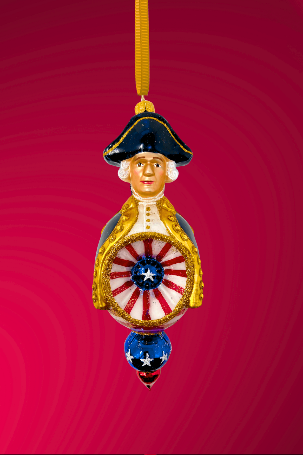 George Washington Reflector Glass Ornament - Southlake Paws