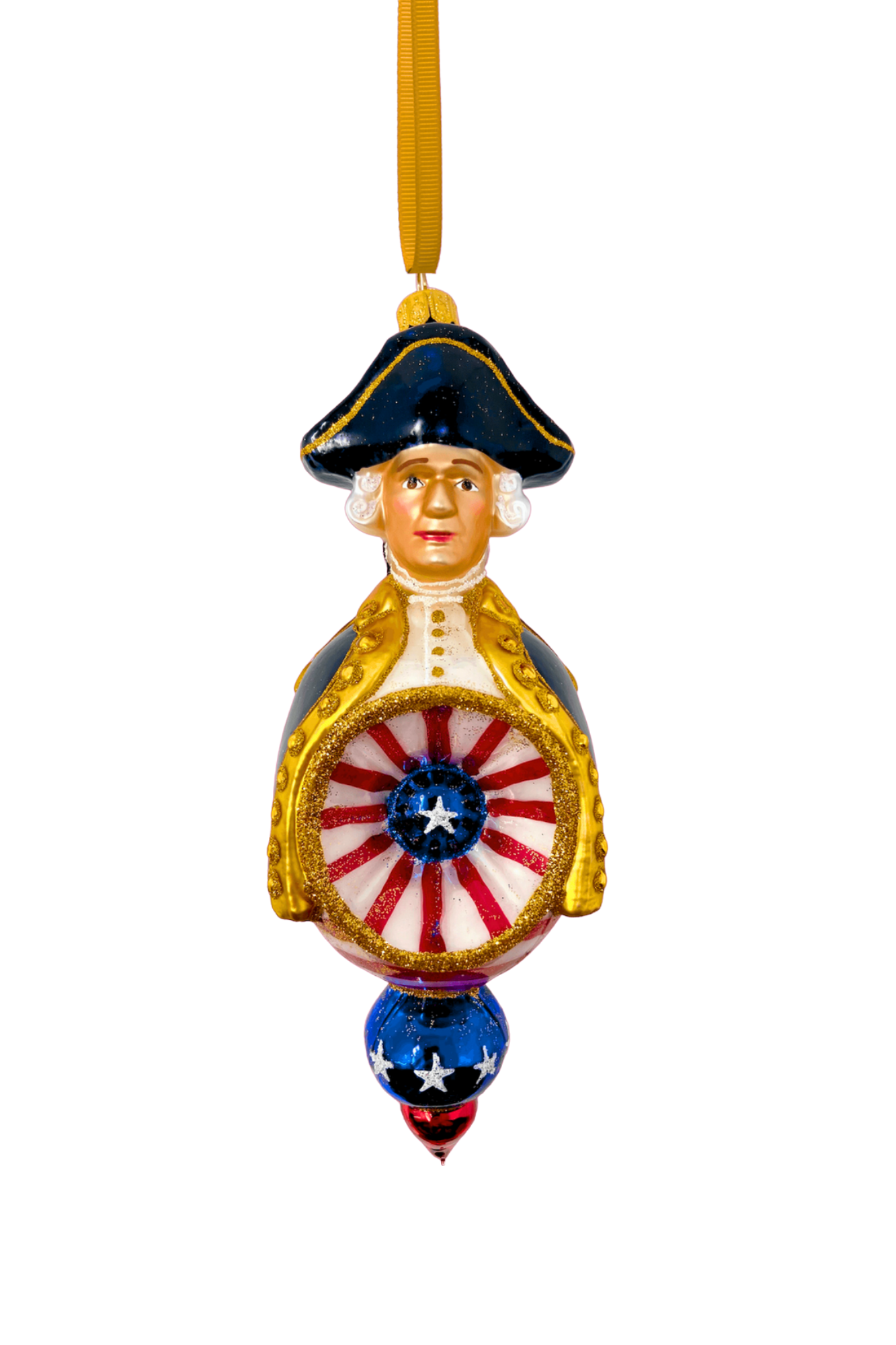 George Washington Reflector Glass Ornament - Southlake Paws