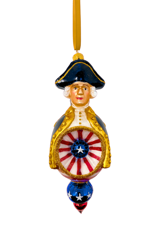 George Washington Reflector Glass Ornament - Southlake Paws