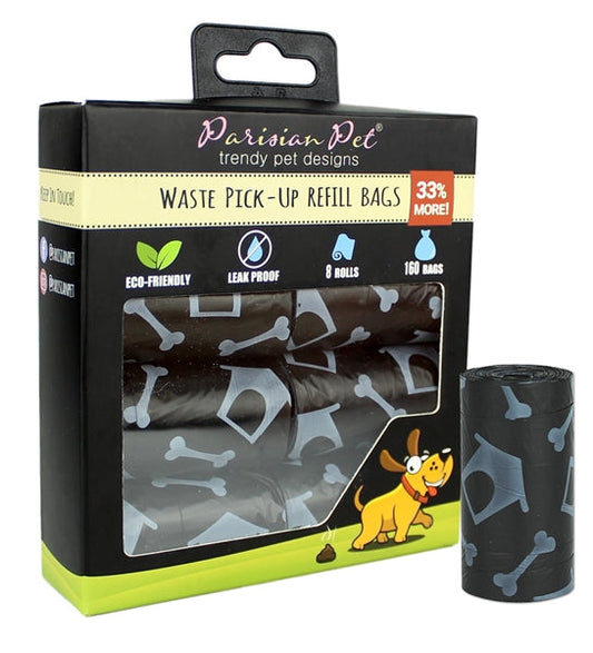 Parisian Pet 'Dog House Design' Waste Bags - Convenient, Leak-Proof, Durable, Black Disposable Pet Waste Bags for Dogs & Cats