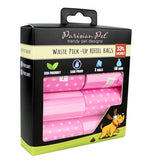 Parisian Pet 'Stripes & Dots' Waste Bags for Dogs & Cats - Leak-Proof, Durable, Eco-Friendly Pink Pet Waste Bags