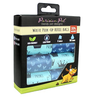 Parisian Pet 'Prince Hearts' Waste Bags for Dogs & Cats - Blue, Leak-Proof, Durable Pet Waste Bags