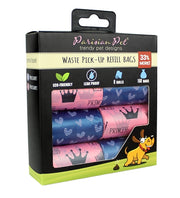 Parisian Pet 'Princess Hearts' Waste Bags for Dogs & Cats - Eco-Friendly, Durable, Leak-Proof Pink Pet Waste Bags