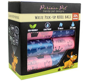 Parisian Pet 'Princess Hearts' Waste Bags for Dogs & Cats - Eco-Friendly, Durable, Leak-Proof Pink Pet Waste Bags