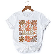 Dog Mama Boho Floral T-Shirt, White and Black Tee for Proud and Stylish Pet Lovers 