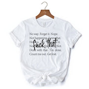 Fed Up With It T-Shirt, Sarcastic Minimalist White Tee for Blunt Women 