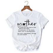 Funny Mom Definition T-Shirt, White, Natural and Black Tee for Strong and Real Mothers