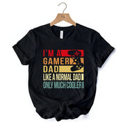 Gamer Dad Controller T-Shirt, Black Funny Tee for Cool Fathers 