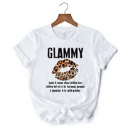 Glammy Leopard Lips T-Shirt, Coquette White Tee for Stylish and Glamorous Grandmas 