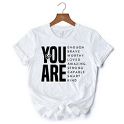 Inspirational Words T-Shirt, Minimalist White Tee for Encouraging and Loving Significant Others 