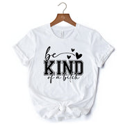 Sarcastic Be Kind T-Shirt, Retro White and Natural Tee for Bold Women with Bite 
