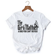 The Grillfather BBQ T-Shirt, White Funny Tee for Grillmaster Dads 