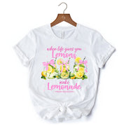 When Life Gives You Lemons Make Lemonade T-Shirt, Coquette White, Natural and Black Summer Girl Tee 