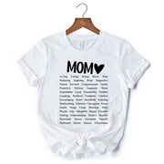 Words That Define Mom T-Shirt, Sweet Loving Mother’s White Tee for Strong and Beautiful Mothers 
