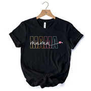 Colorblock Mama T-Shirt, Black Trendy Casual Women's Tee 