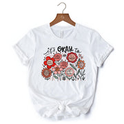 It's Okay Floral Affirmation T-Shirt, Boho White and Natural Motivational Tee for Kind and Inspirational Women 