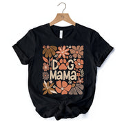 Dog Mama Boho Floral T-Shirt, White and Black Tee for Proud and Stylish Pet Lovers 