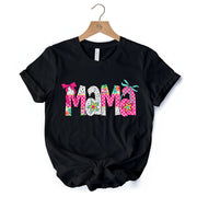 Preppy Pink Mama Coquette T-Shirt, Retro White and Black Tee for Trendy and Stylish Moms 