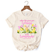 When Life Gives You Lemons Make Lemonade T-Shirt, Coquette White, Natural and Black Summer Girl Tee 
