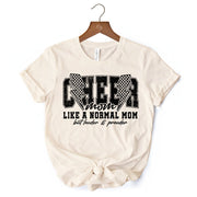 Cheer Mom Lightning T-Shirt, Cheerleader Retro White and Natural Tee for Proud Sports Mothers 