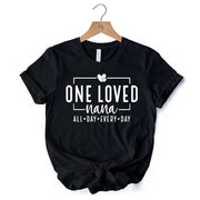 One Loved Nana T-Shirt, All Day Every Day White and Black Tee Gift for Grandma 