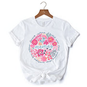 Inspiring Floral Mama T-Shirt, White, Black and Natural Boho Tee for Strong and Loving Mothers 