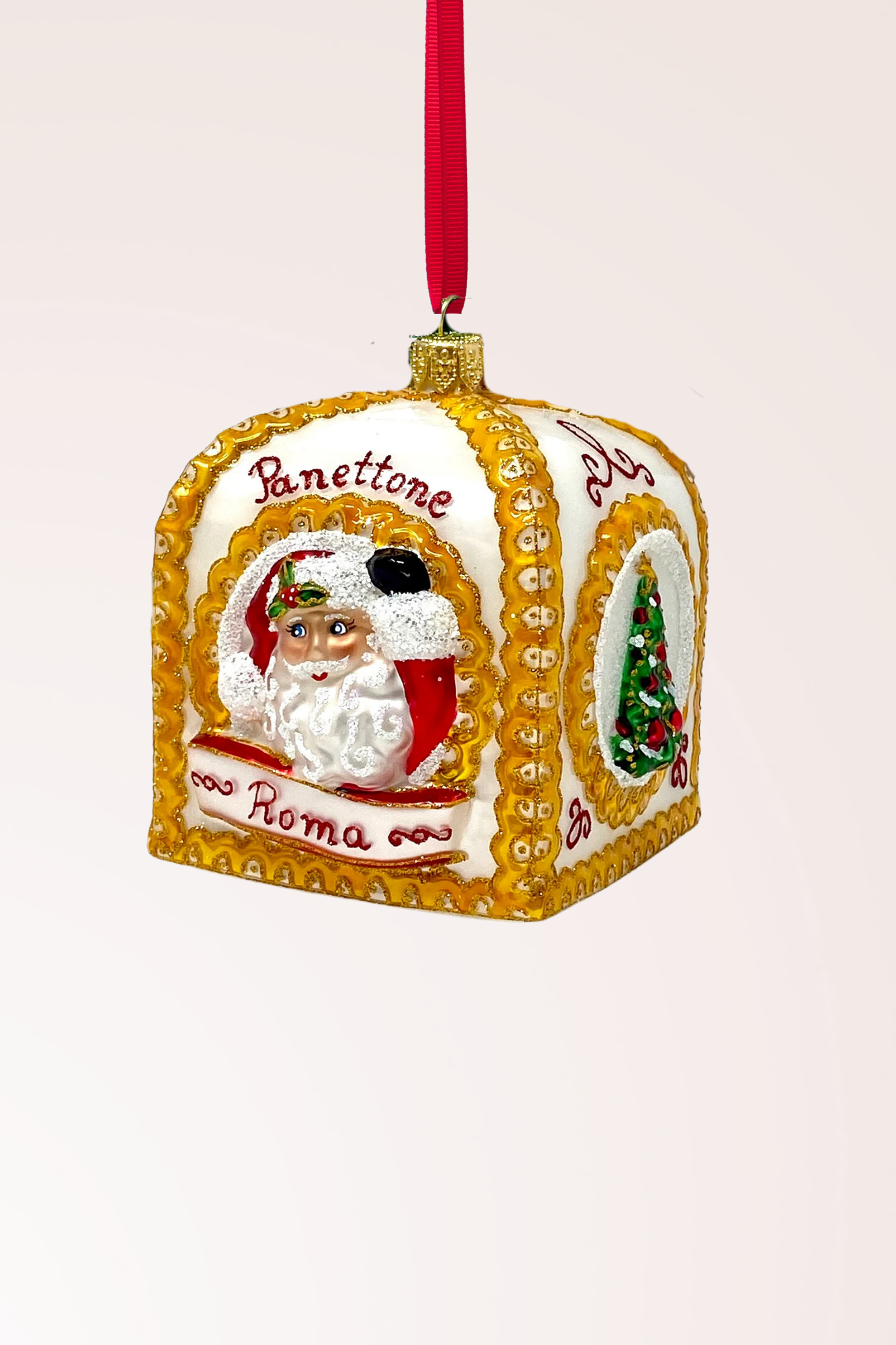White Panettone Polish Glass Ornament - Southlake Paws