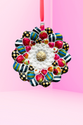 Load image into Gallery viewer, Winter Daisy Holiday Glass Ornament - Southlake Paws
