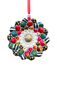 Load image into Gallery viewer, Winter Daisy Holiday Glass Ornament - Southlake Paws
